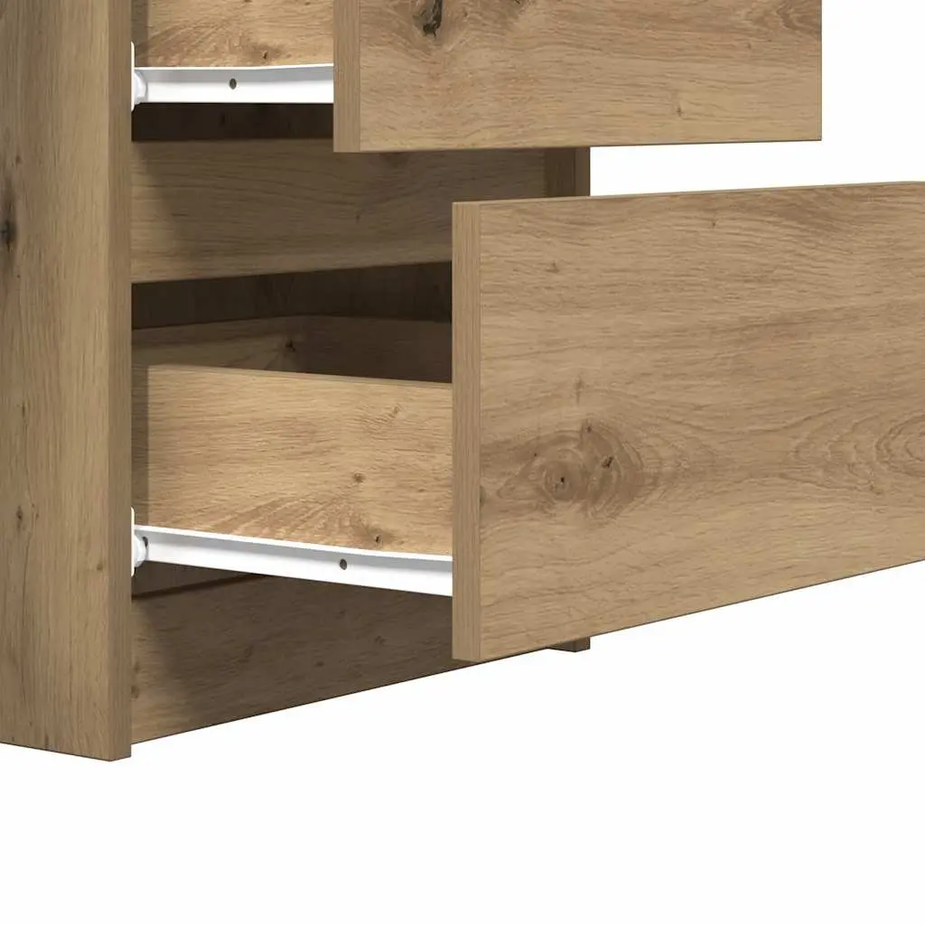 Writing Desk Brown Engineered Wood 140 x 50 x 77 cm with 6 Drawers