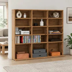 CD Cabinet Media Storage Engineered Wood Brown Organiser Rack Furniture