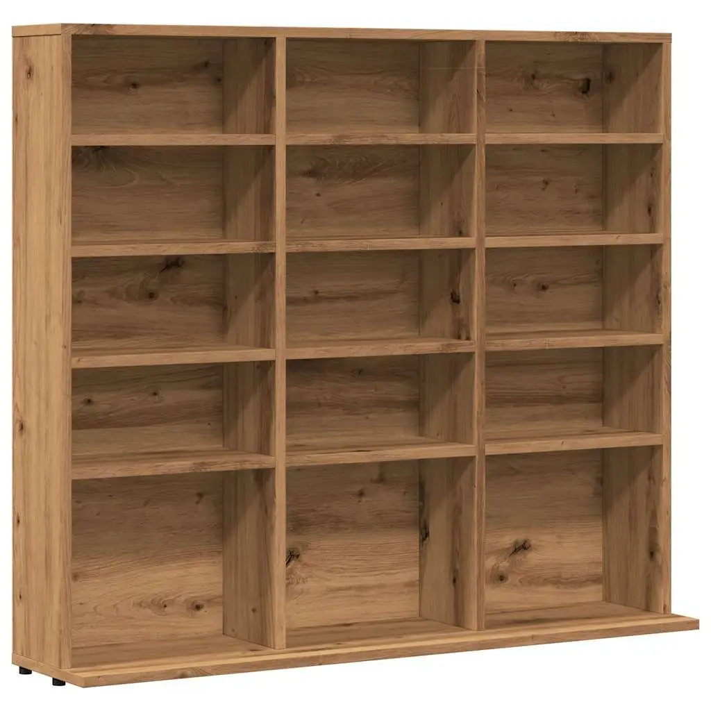 CD Cabinet Media Storage Engineered Wood Open Compartment Brown 100x23x89.5 cm