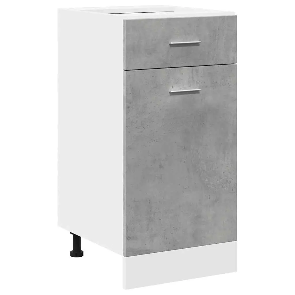 Kitchen Cabinet Grey Drawer Bottom Storage Unit 1 Drawer 2 Compartments 40 x 46 x 81.5 cm