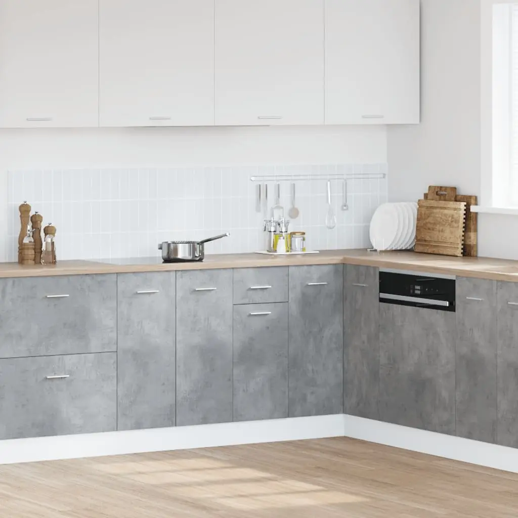Kitchen Cabinet Grey Drawer Bottom Storage Unit 1 Drawer 2 Compartments 40 x 46 x 81.5 cm