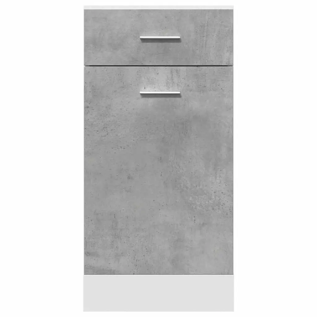 Kitchen Cabinet Grey Drawer Bottom Storage Unit 1 Drawer 2 Compartments 40 x 46 x 81.5 cm