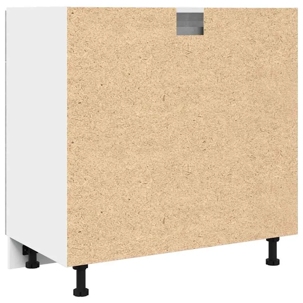 Drawer Bottom Cabinet Grey Kitchen Storage Unit 1 Drawer 2 Compartments 80W x 46D x 81.5H cm