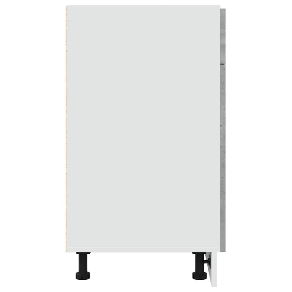 Drawer Bottom Cabinet Grey Kitchen Storage Unit 1 Drawer 2 Compartments 80W x 46D x 81.5H cm