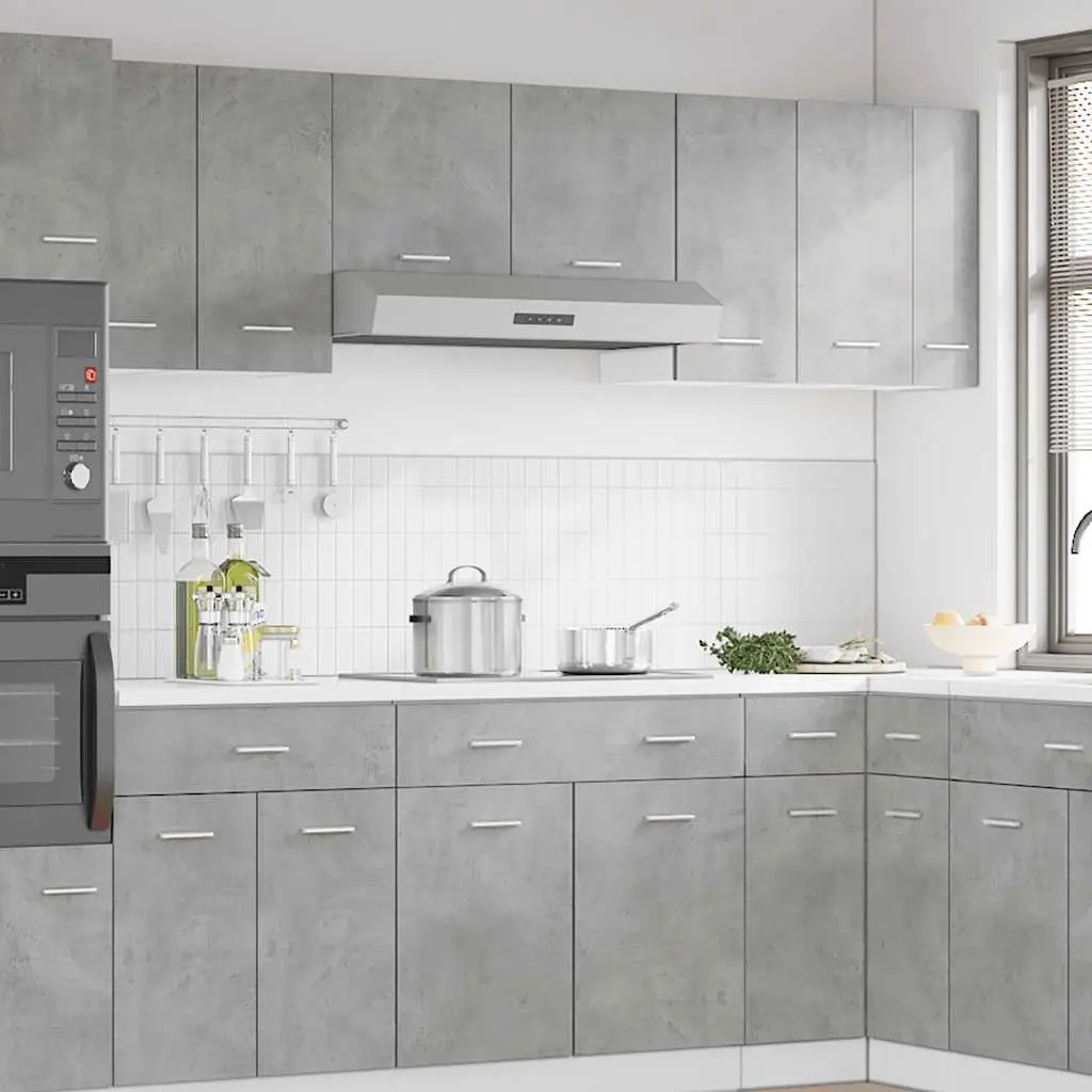 Wall-Mounted Hanging Cabinet Grey Engineered Wood 60cm Height 30cm Width 31cm Depth