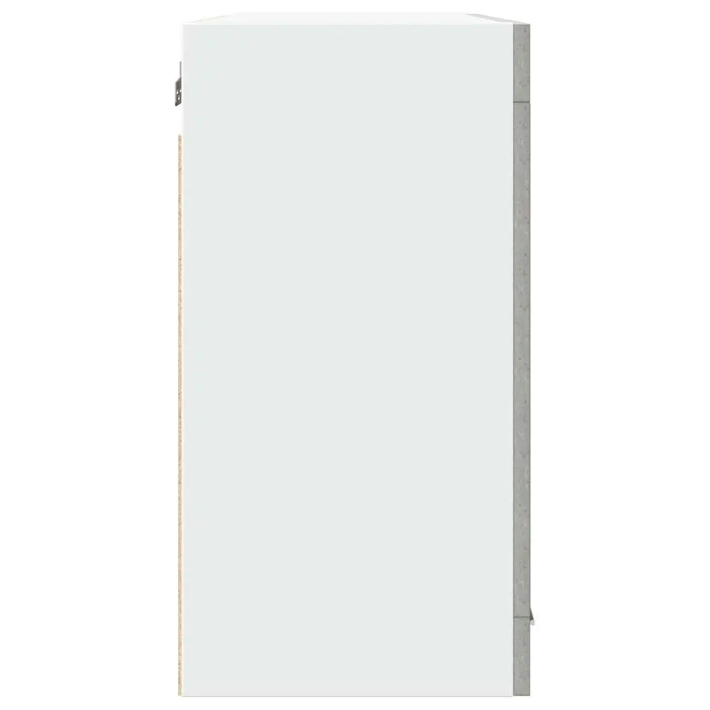 Hanging Glass Kitchen Cabinet Wall-Mounted Storage Grey Cupboard Organizer