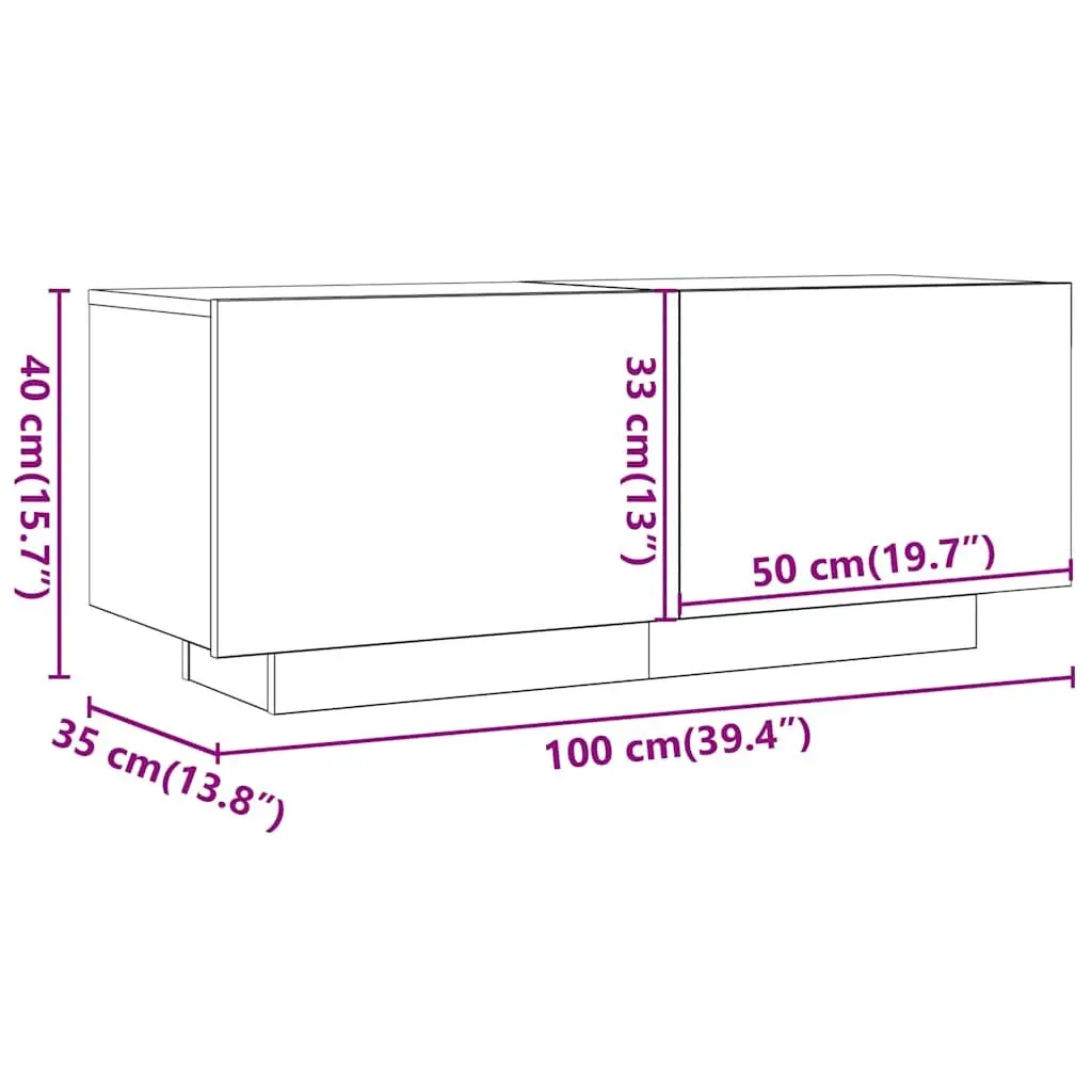 TV Stand Old Wood Style Media Unit 100x35x40cm