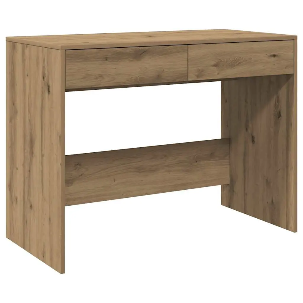 Office Desk Brown Engineered Wood 2 Drawer 101x50x76.5cm