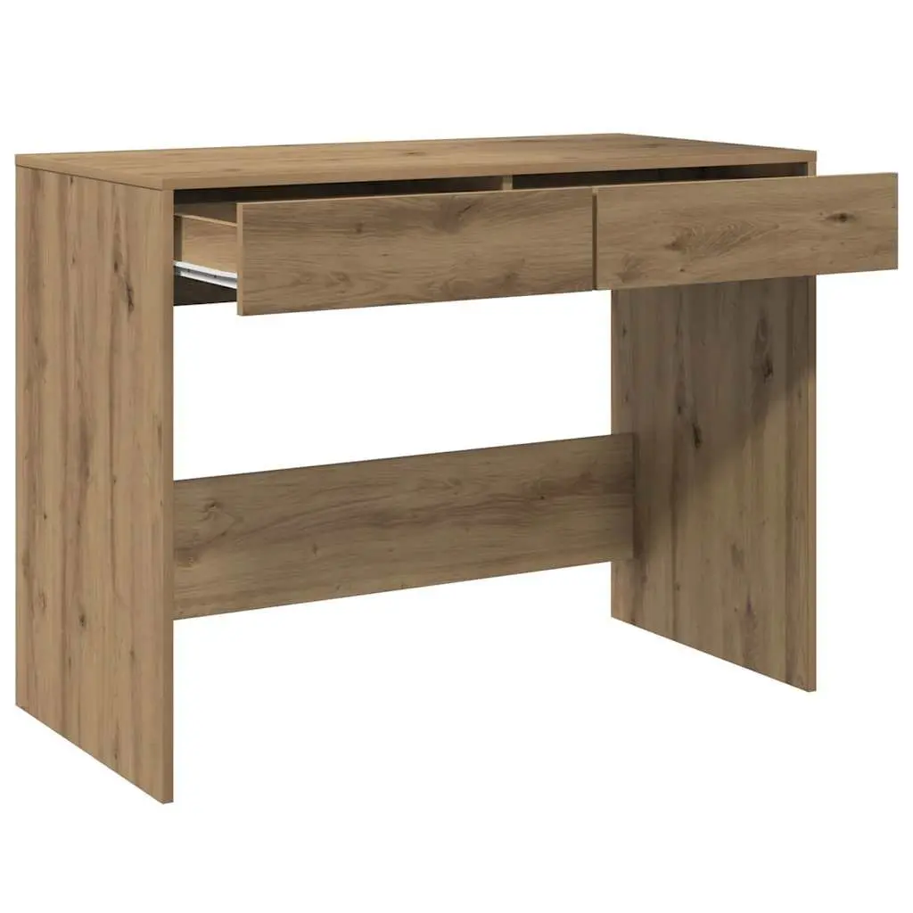 Office Desk Brown Engineered Wood 2 Drawer 101x50x76.5cm