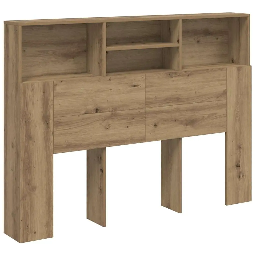 Brown Wall-Mounted Headboard Cabinet