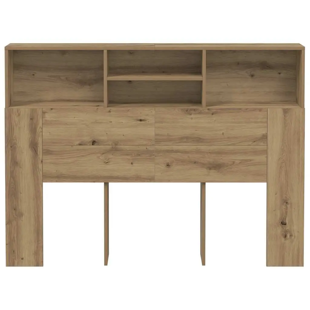 Brown Wall-Mounted Headboard Cabinet