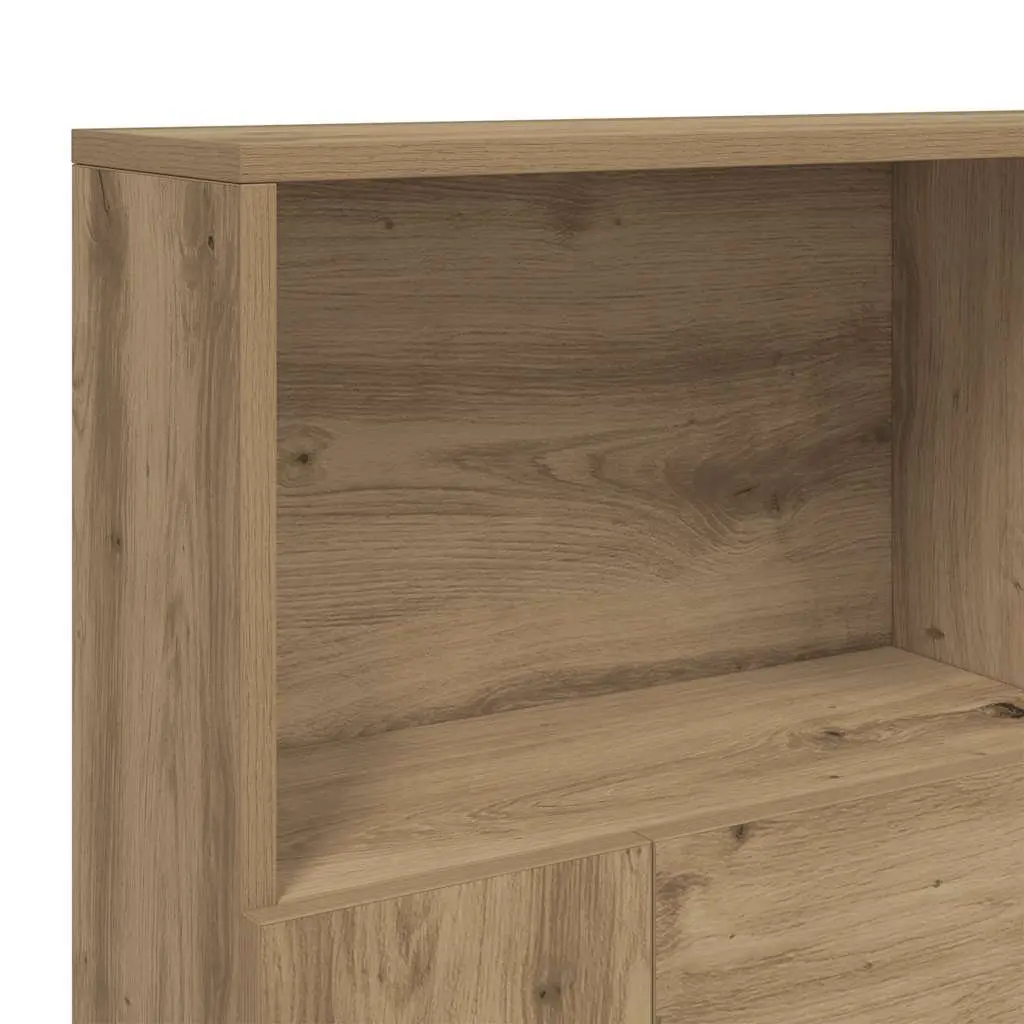 Brown Wall-Mounted Headboard Cabinet