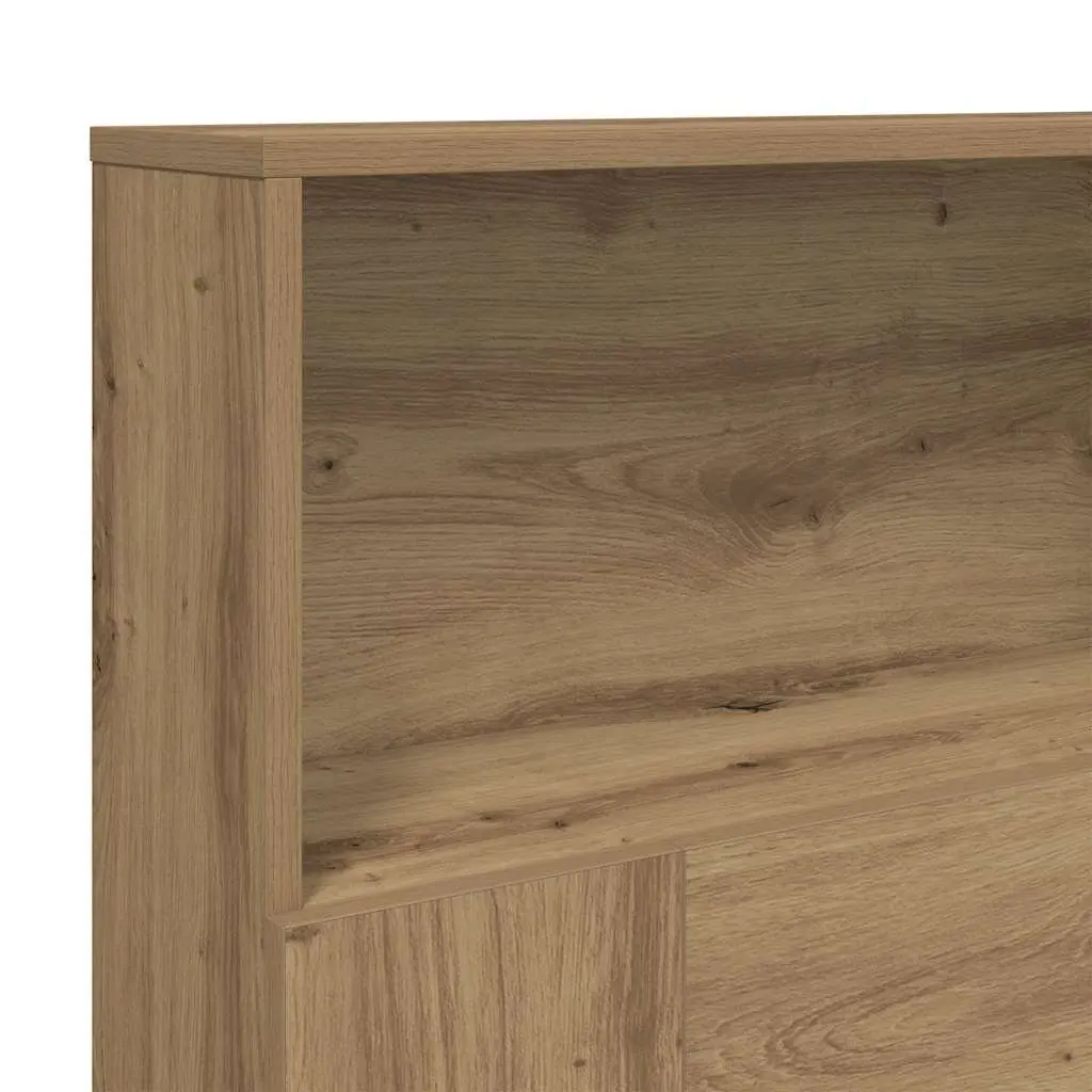 Headboard Cabinet Brown Engineered Wood Bedroom Storage Organiser 200x19x103.5cm