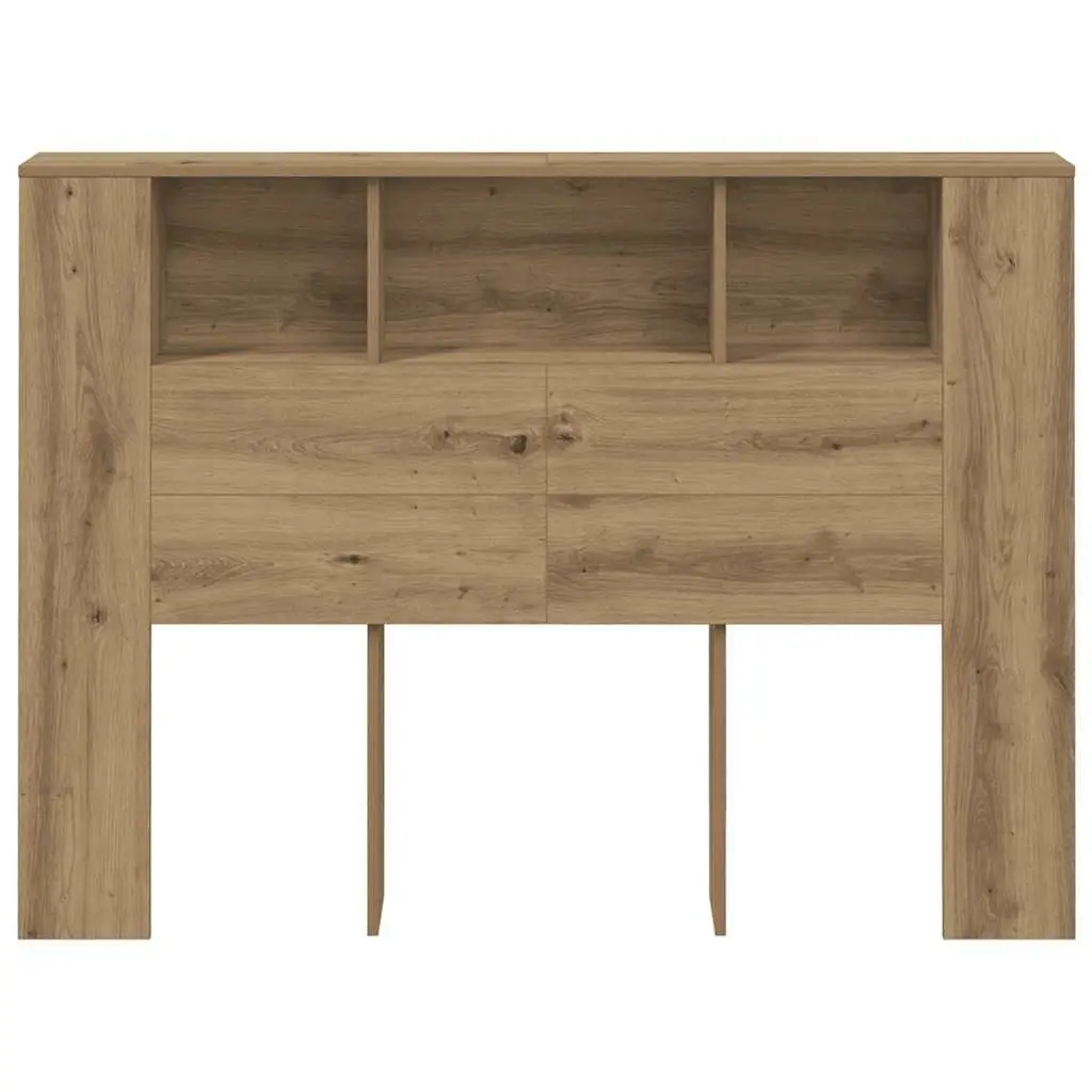 Headboard Cabinet with Storage Compartments Brown Engineered Wood