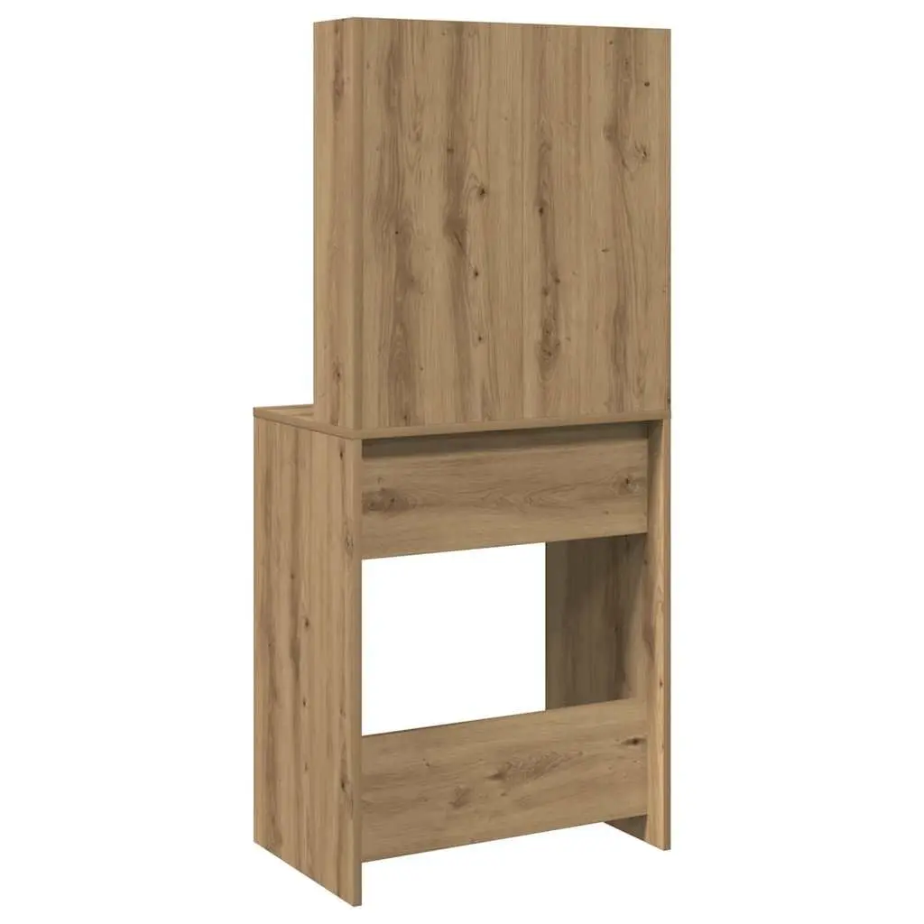Dressing Table with RGB LED Lights Open Shelves Drawer Storage 60 x 40 x 140 cm