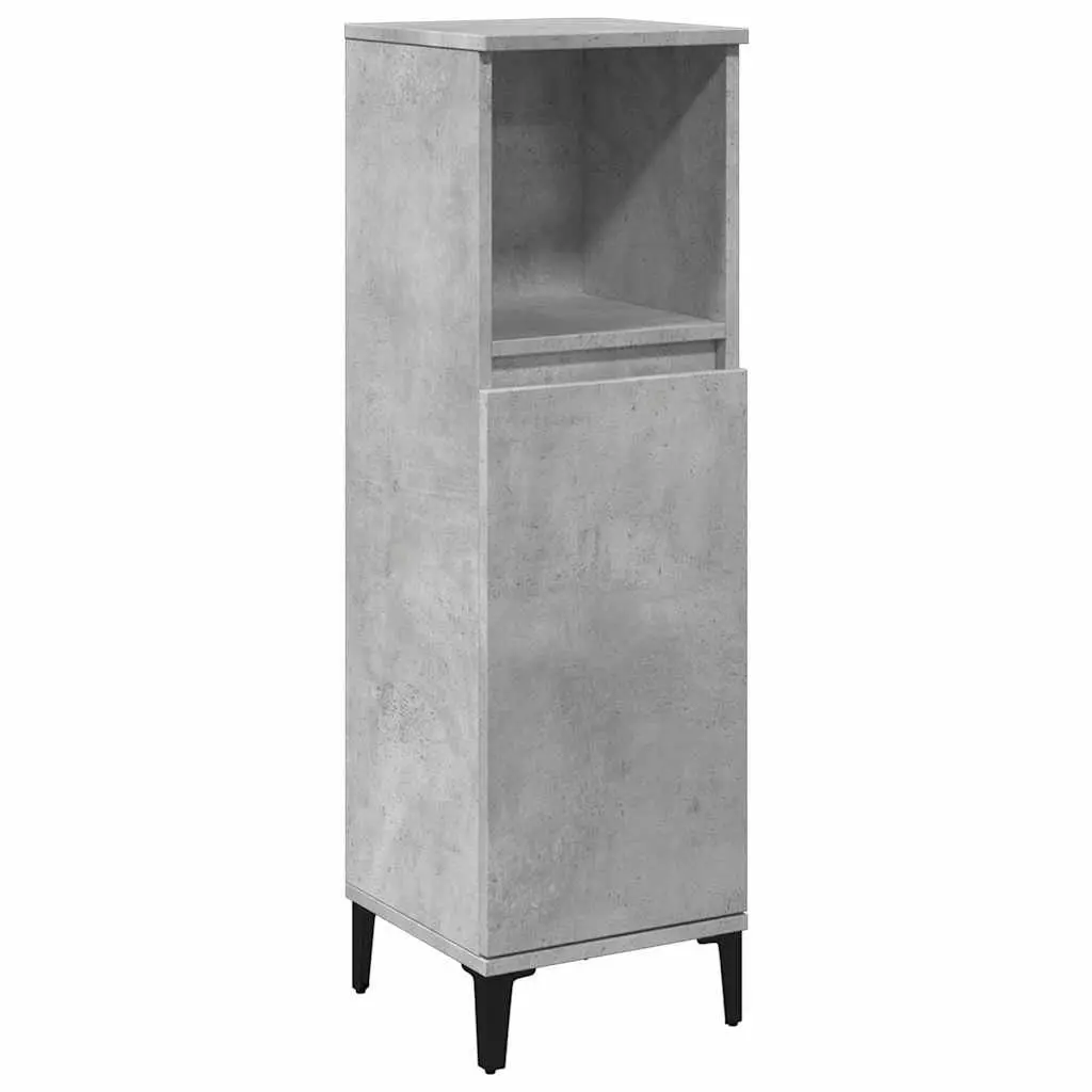 Bathroom Vanity Cabinet Grey Storage Unit Engineered Wood 30x30x100 cm