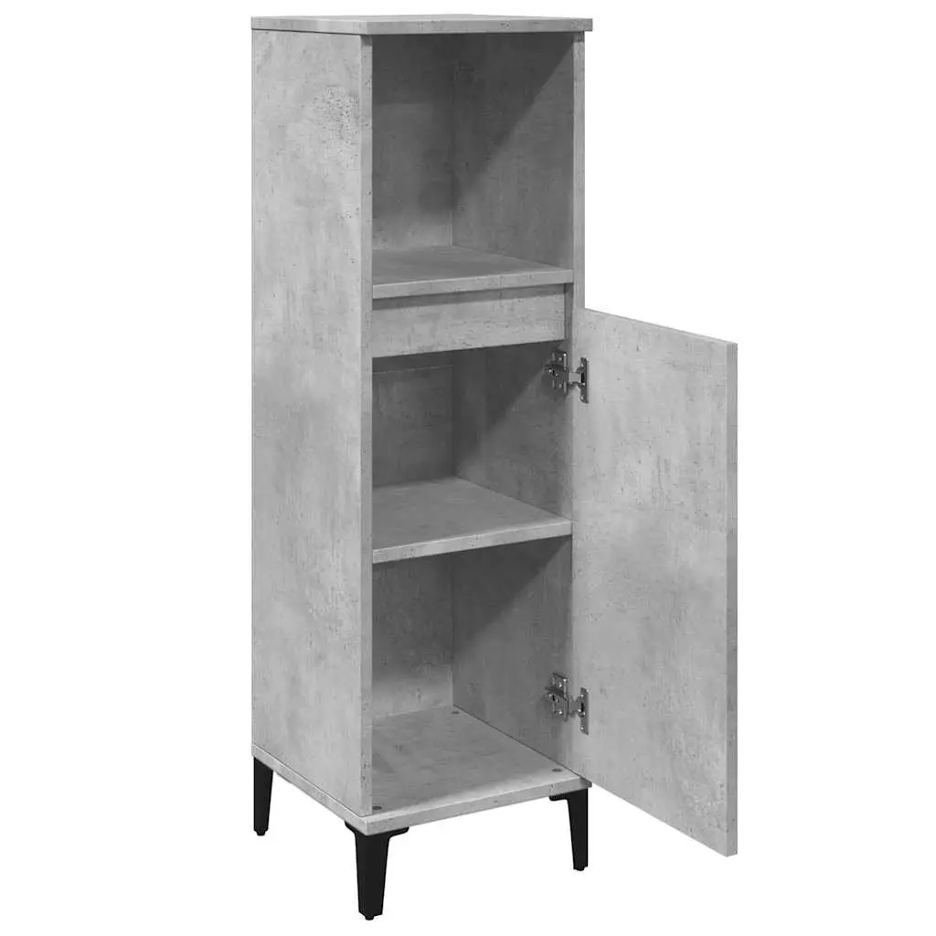 Bathroom Vanity Cabinet Grey Storage Unit Engineered Wood 30x30x100 cm