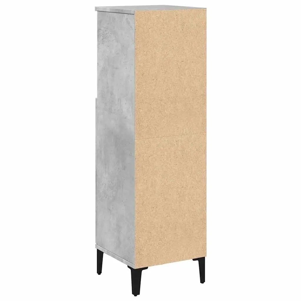 Bathroom Vanity Cabinet Grey Storage Unit Engineered Wood 30x30x100 cm