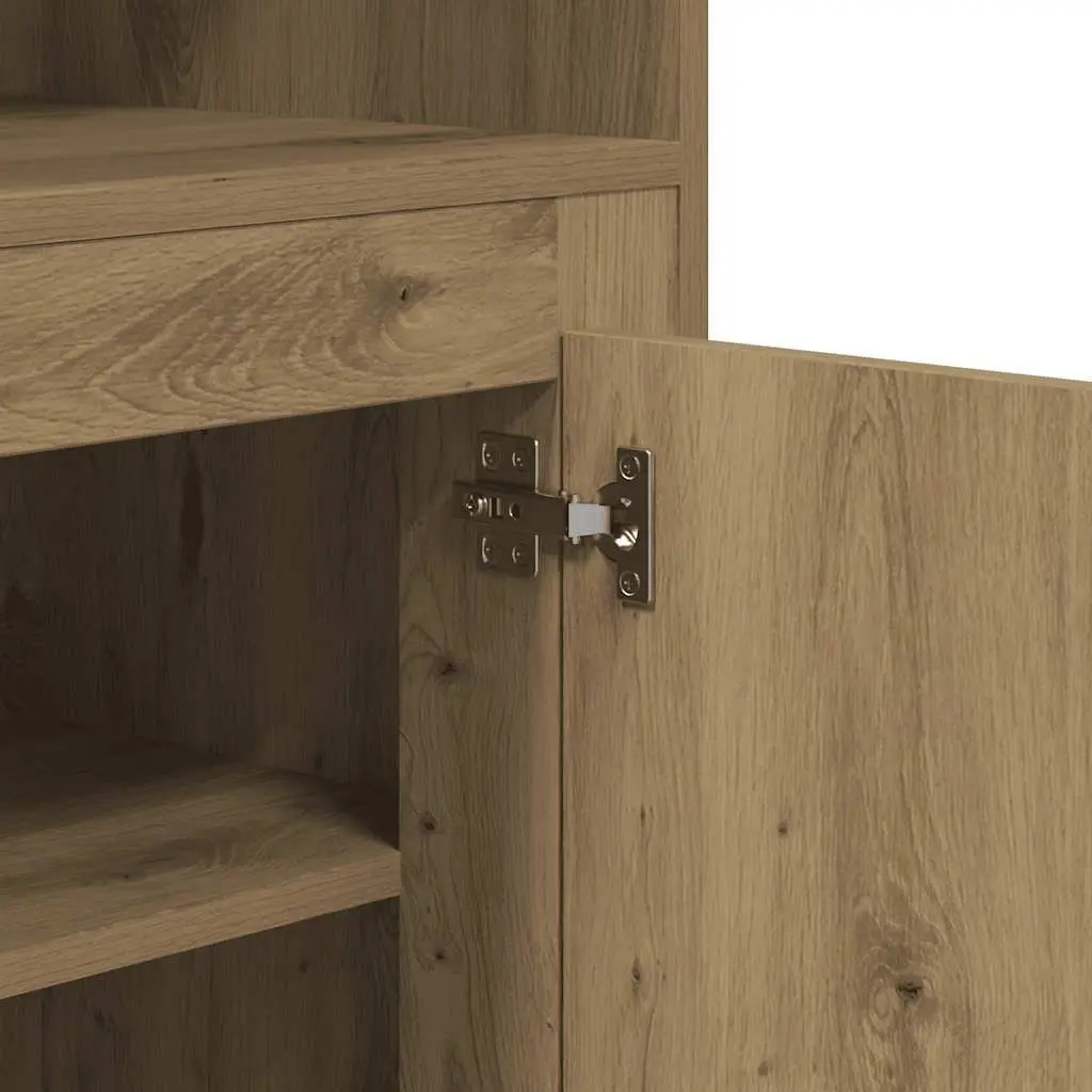 Highboard Storage Cabinet Brown Sideboard Engineered Wood Furniture Buffet