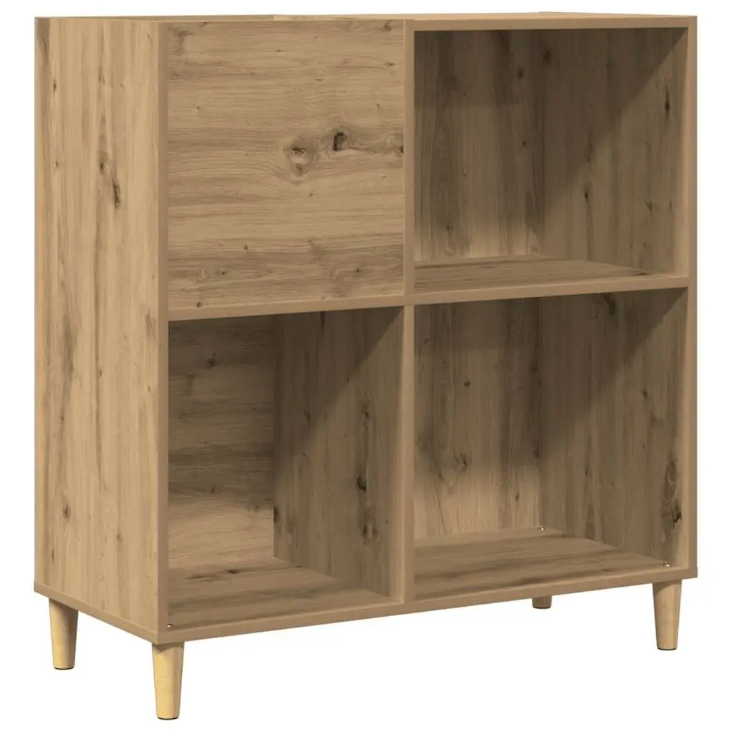 Record Cabinet Brown Engineered Wood Storage Vinyl LP Display Organizer
