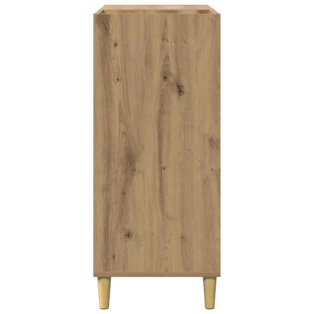 Record Cabinet Brown Engineered Wood Storage Vinyl LP Display Organizer