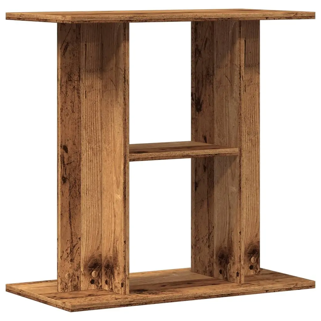 Aquarium Stand 60x30x60 cm Fish Tank Cabinet 3 Tier Storage Old Wood Look