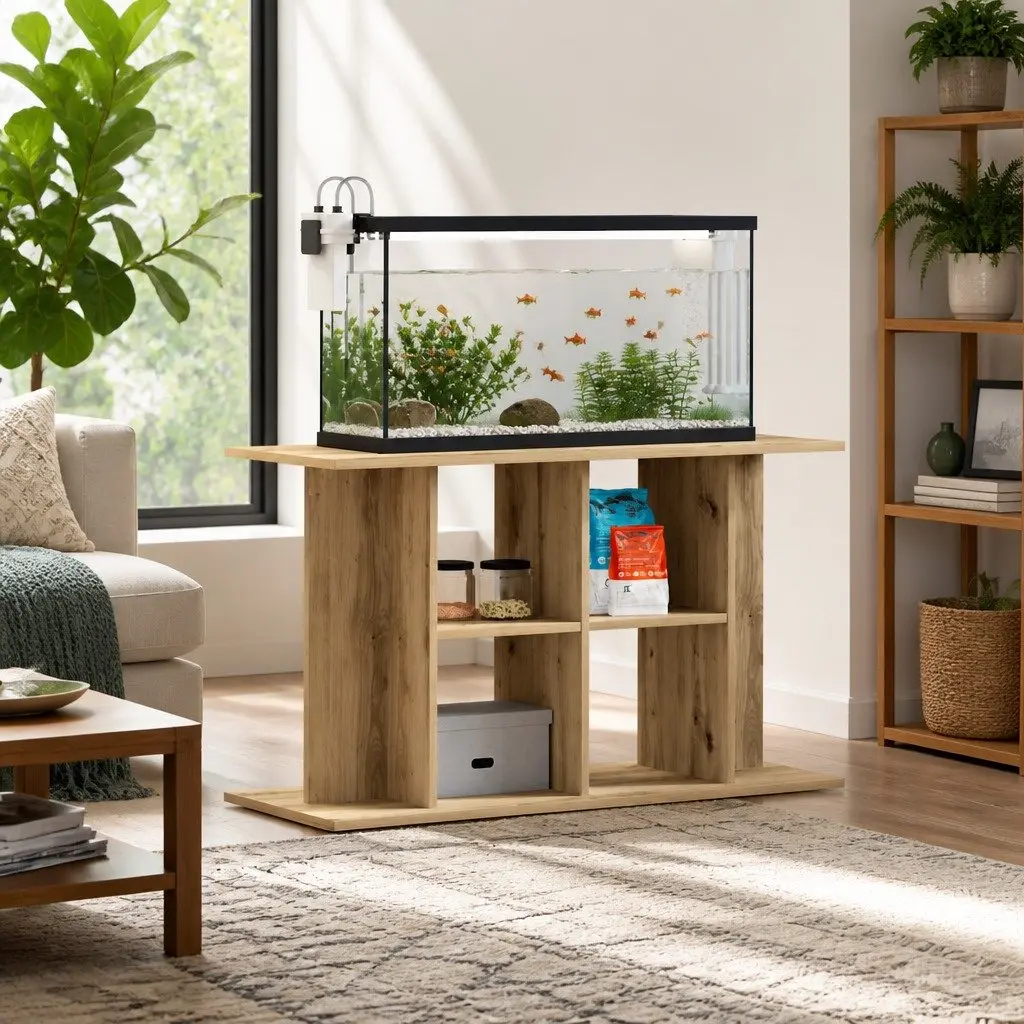 Brown Aquarium Stand 100x40x60cm for Home Use