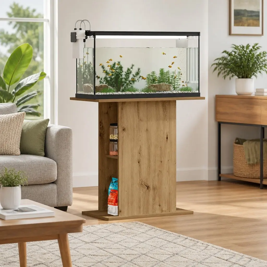 Aquarium Stand in Brown with Storage Space