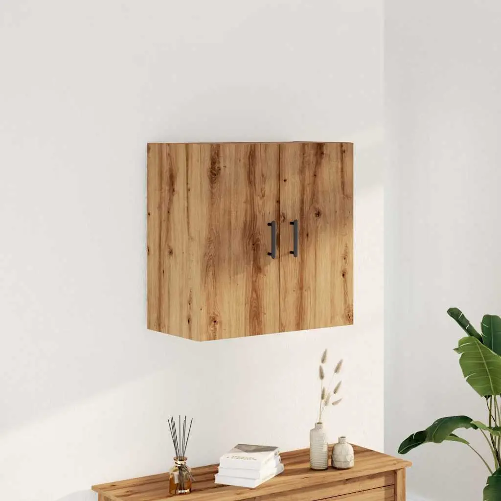 Wall Cabinet Storage Floating Engineered Wood Brown Organiser 60x31x60 cm