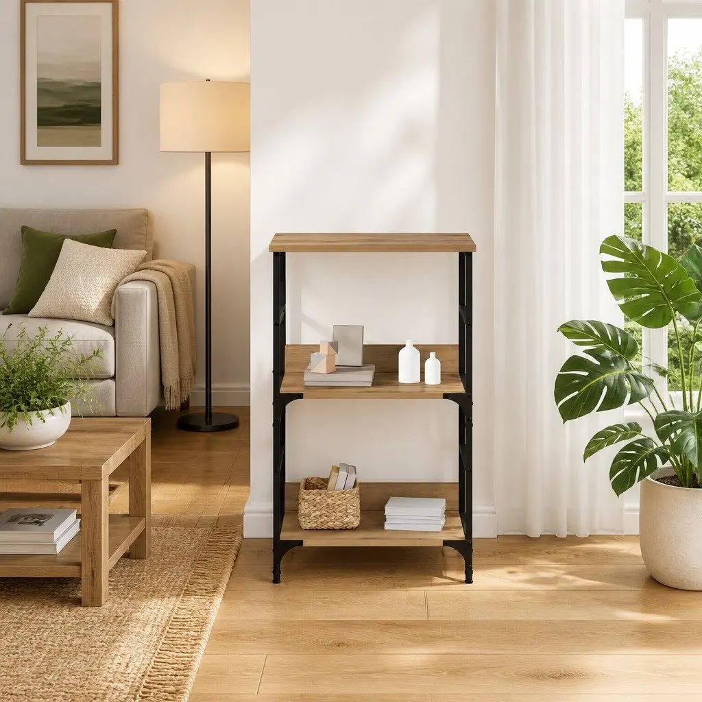 Storage Organizer Book Cabinet Brown 50x33x82cm Engineered Wood