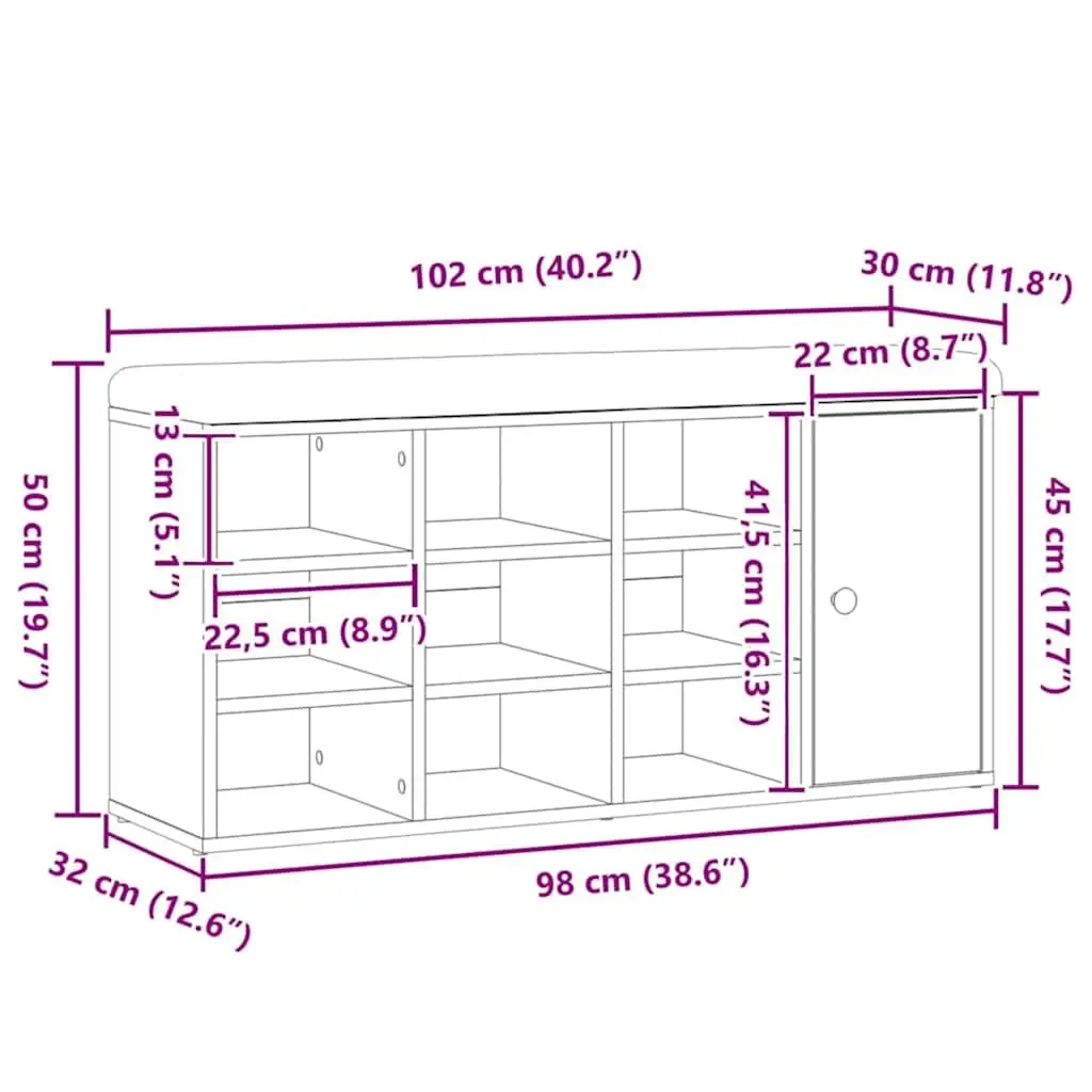 Entryway Storage Bench with Padded Seat