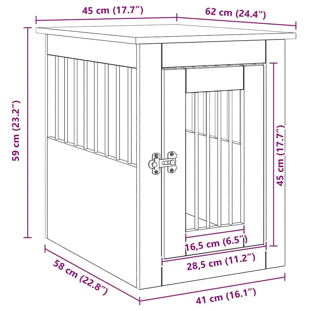 Dog Crate Furniture End Table Pet Kennel House Cage Brown Engineered Wood