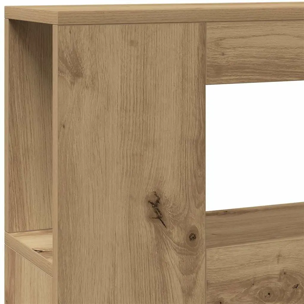 LED Headboard Brown Engineered Wood Modern Bedroom Furniture with RGB Lights 140 x 18.5 x 103.5 cm