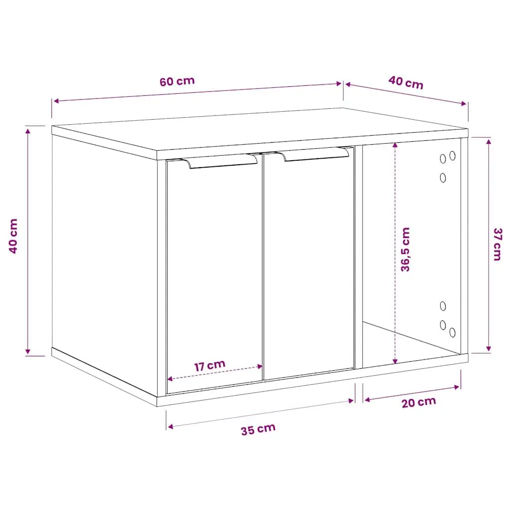 Cat Litter Box Enclosure Furniture Hidden Design Brown Storage Cabinet Side