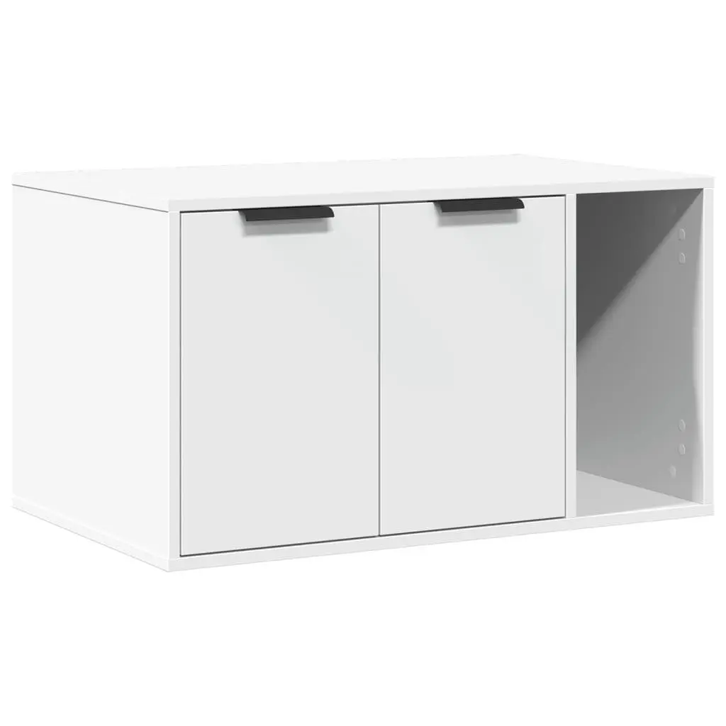 Cat Litter Box Enclosure Hidden Cabinet White 80x50x45cm