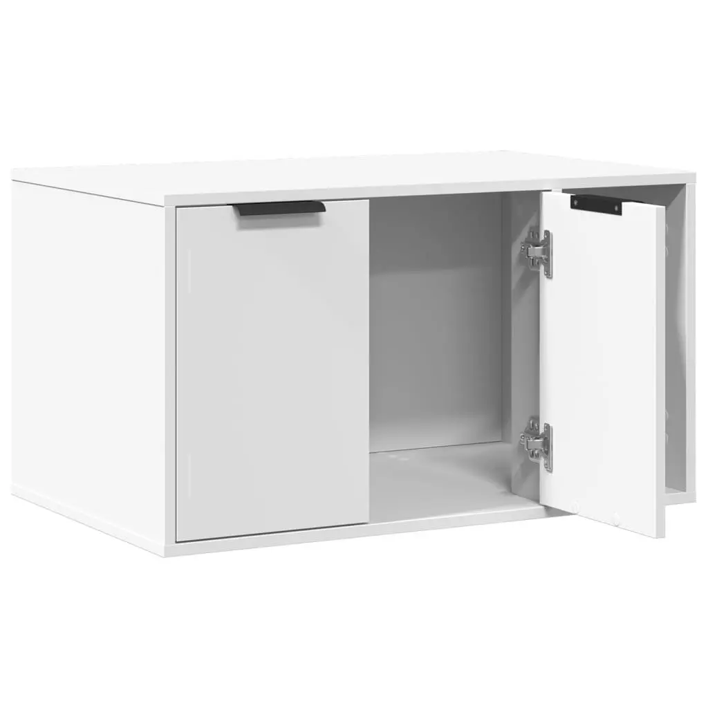 Cat Litter Box Enclosure Hidden Cabinet White 80x50x45cm
