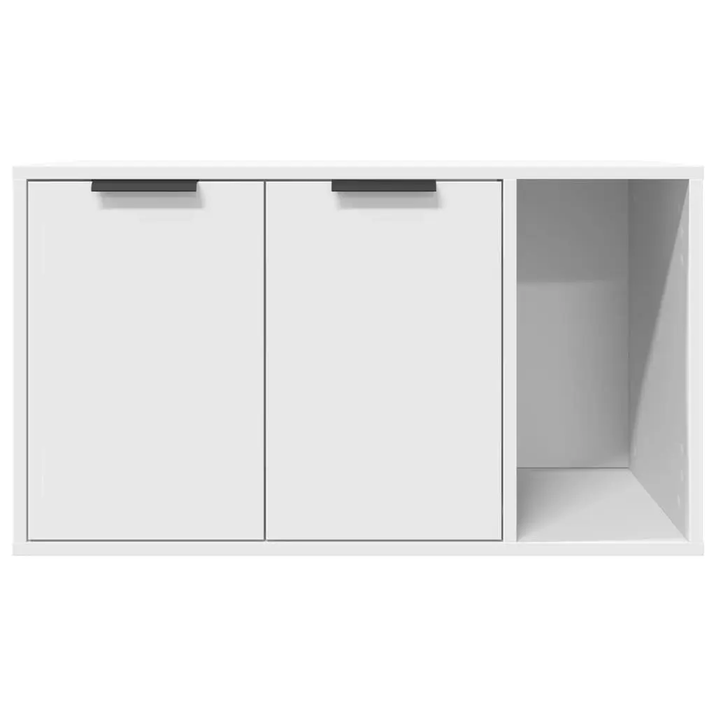 Cat Litter Box Enclosure Hidden Cabinet White 80x50x45cm