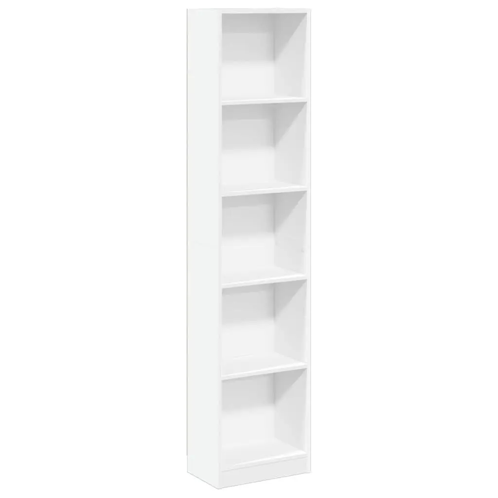 White Bookcase 40x24x176 cm for Home Organization