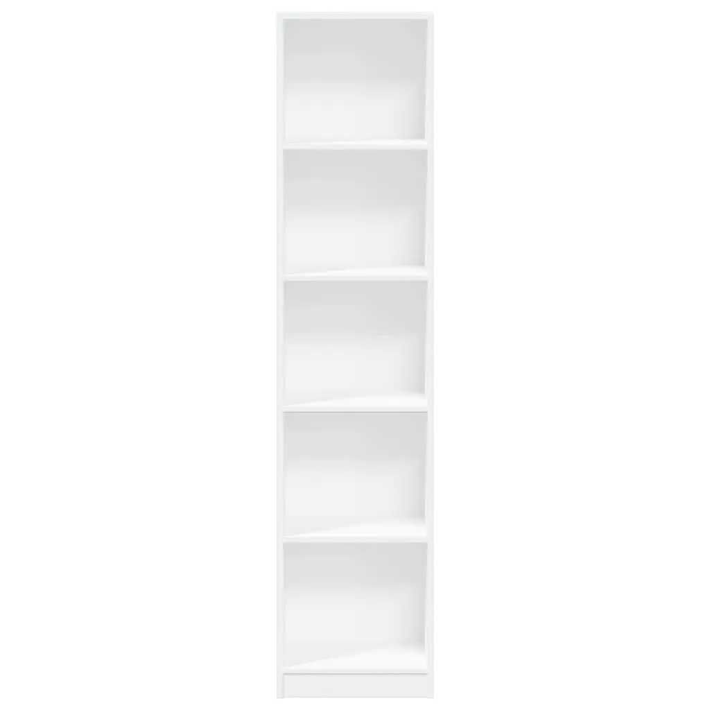White Bookcase 40x24x176 cm for Home Organization