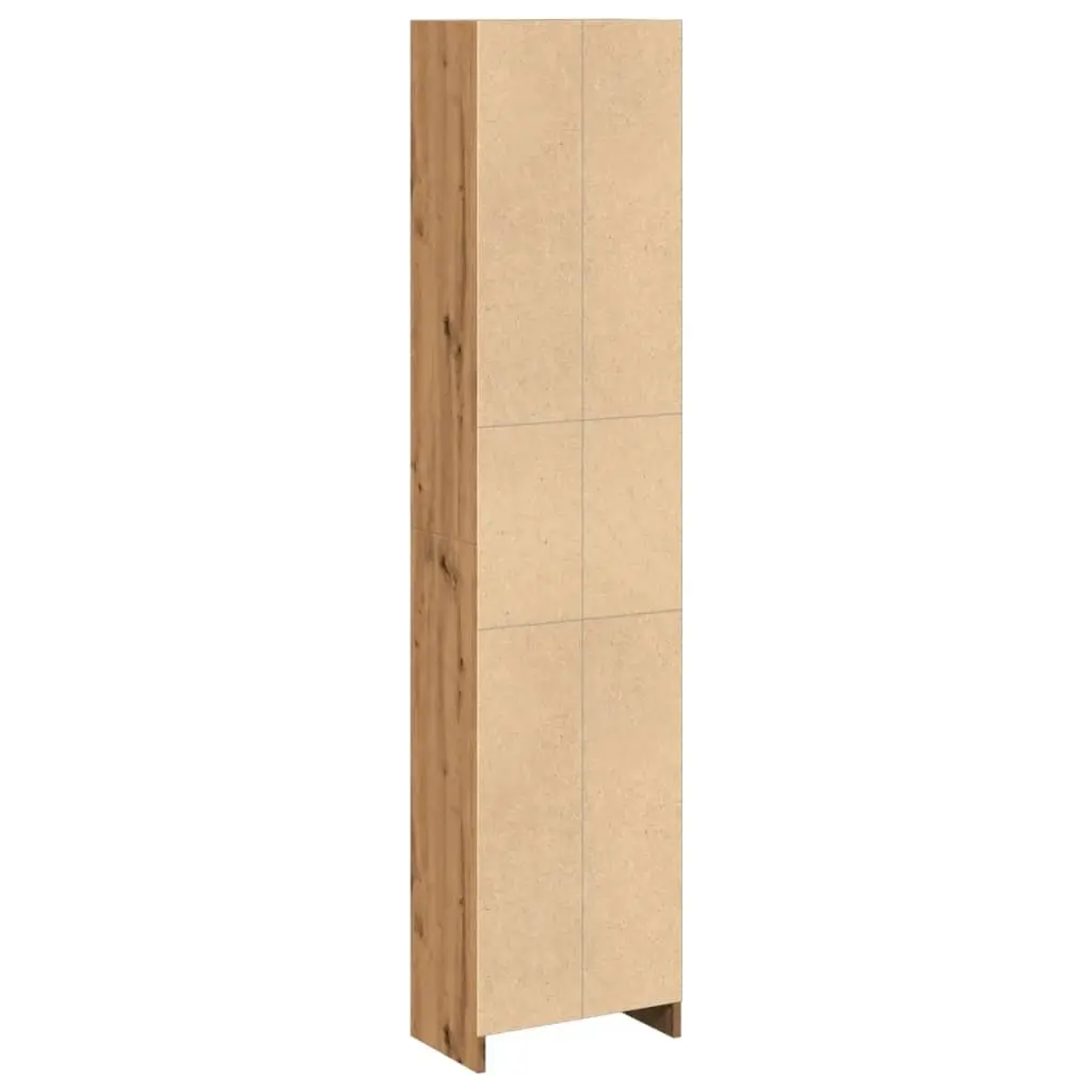 Bookcase Brown Engineered Wood Open Shelving Storage Unit 40W x 24D x 176H cm