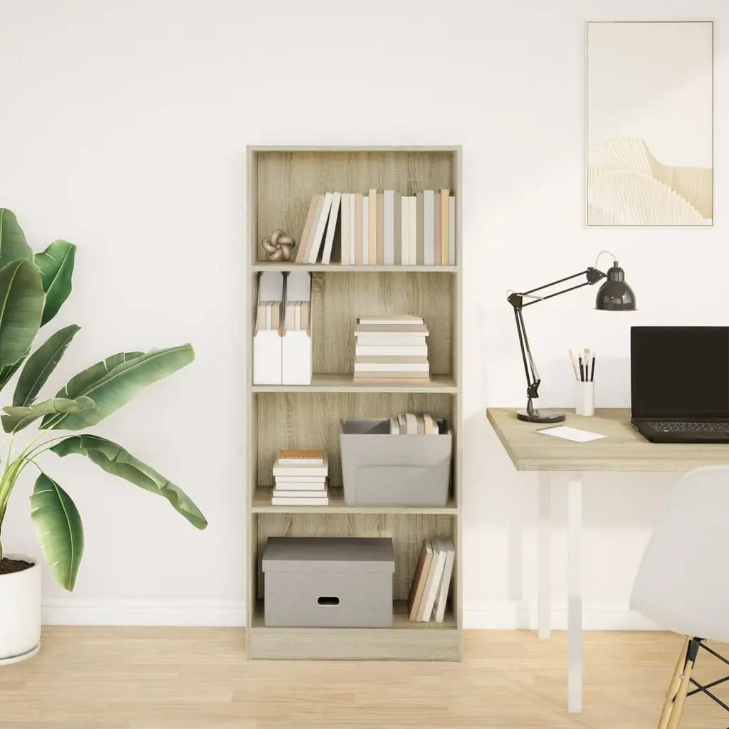 Bookcase Storage Shelving Unit Open Compartments Brown Standing Shelf Home