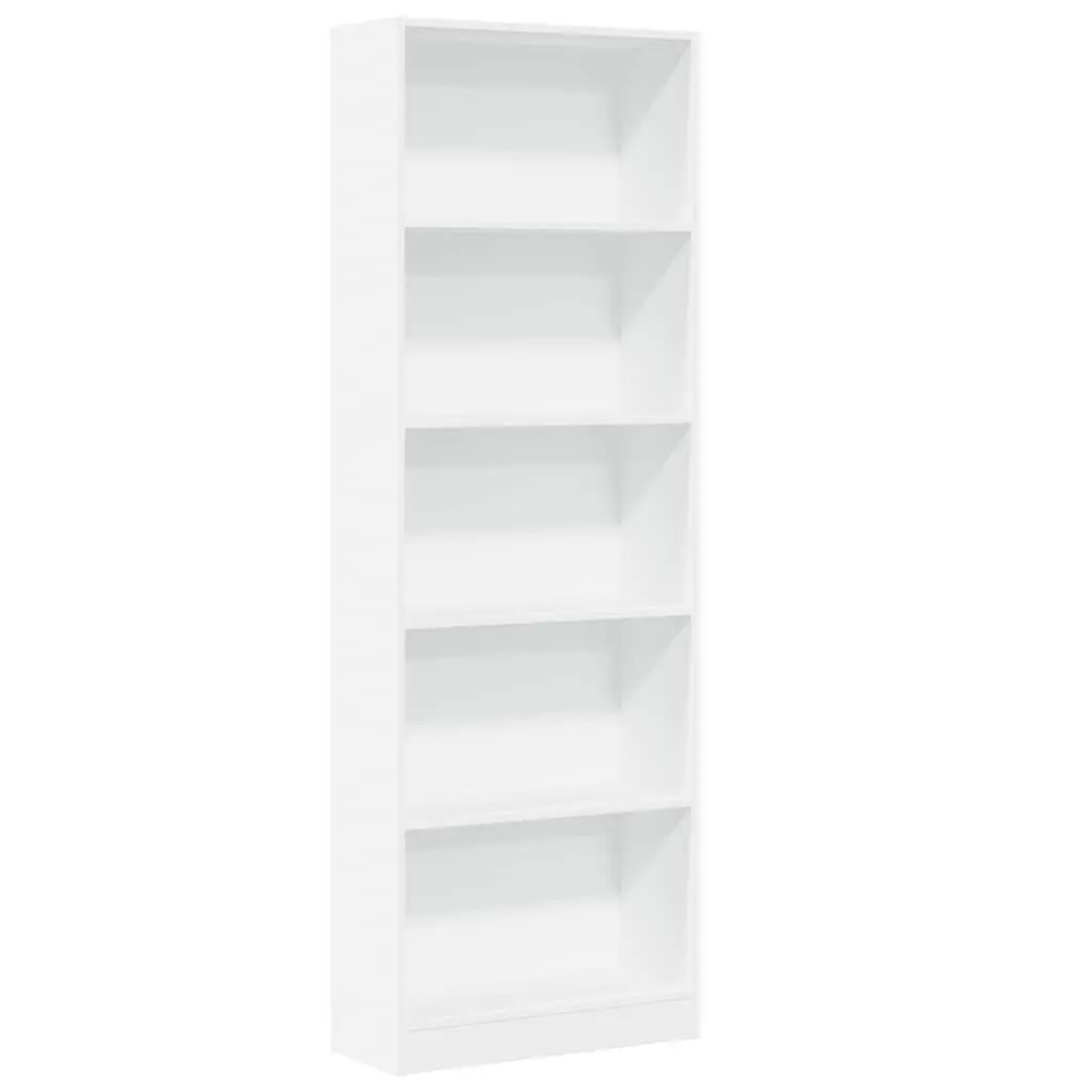 Bookcase Open Shelving White 60x24x176 cm Storage Cabinet Home Office Organiser