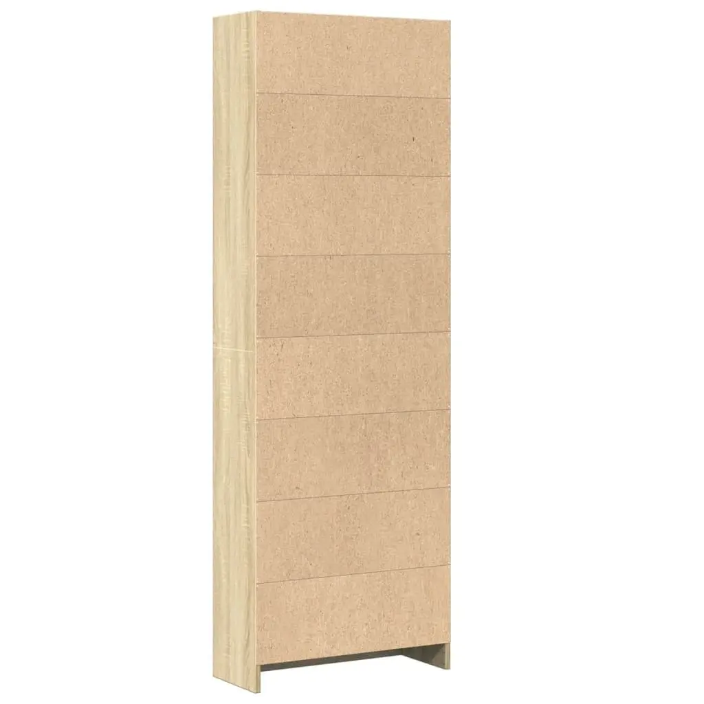 Bookcase Sonoma Oak 60x24x176 cm Engineered Wood Storage Shelving Unit Brown