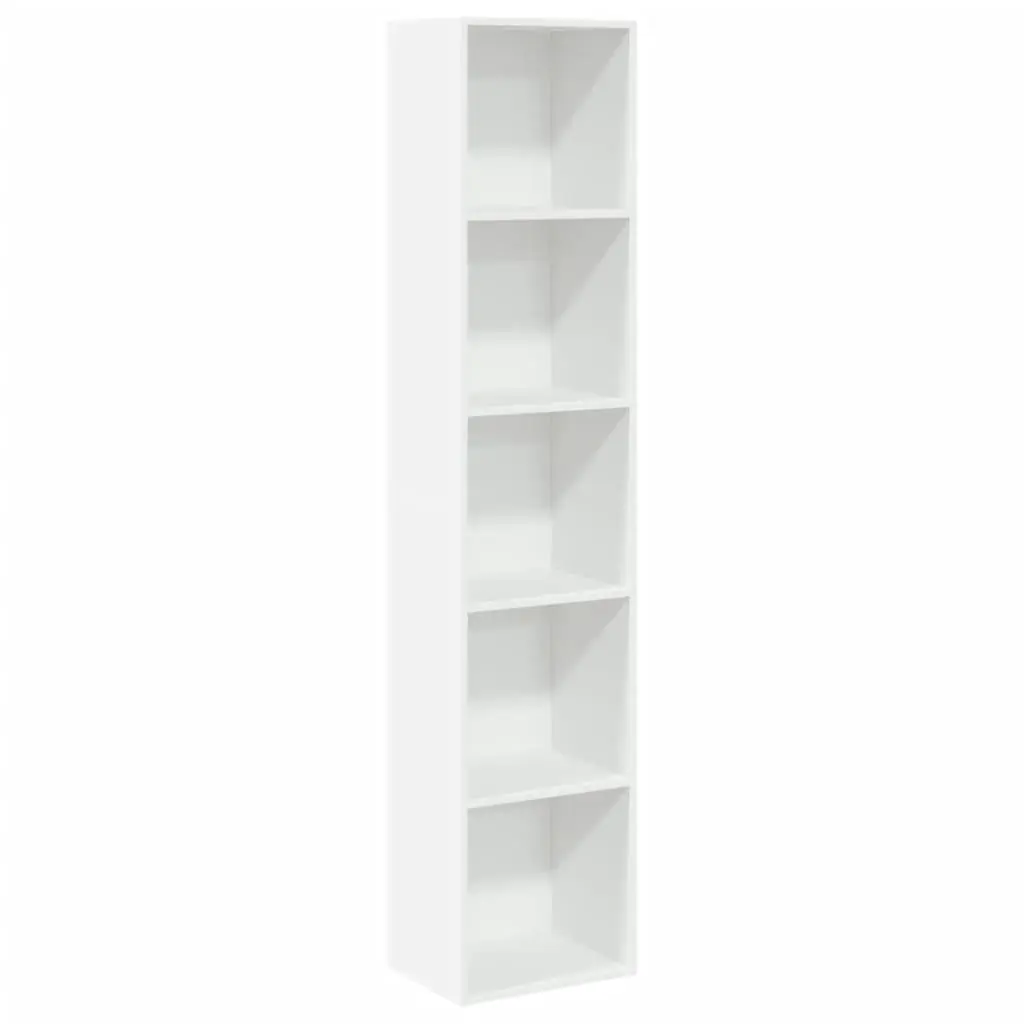 Bookcase White Open Shelves 40x30x189 cm Storage Cabinet Living Room Bedroom