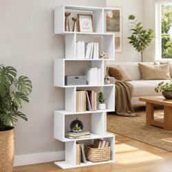 Your Friendly 6-Tier White Bookcase and Room Divider