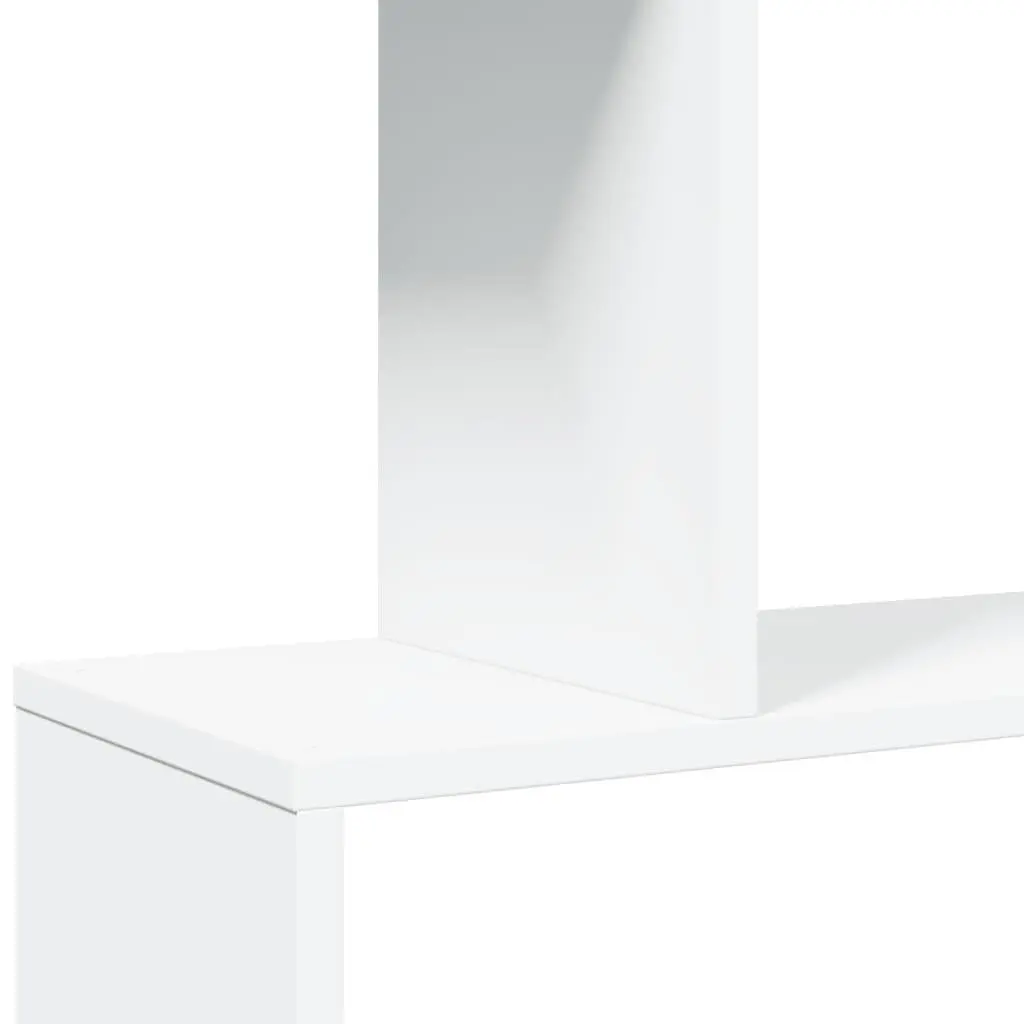 Room Divider Bookcase 6-Tier Staggered White 70x24x193 cm Standing Storage Shelf