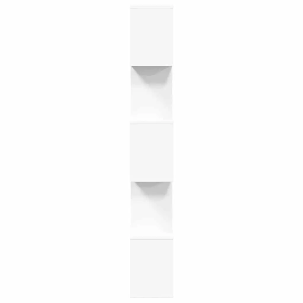 Room Divider Bookcase 5-Tier White Engineered Wood Shelving Unit 70x24x161cm