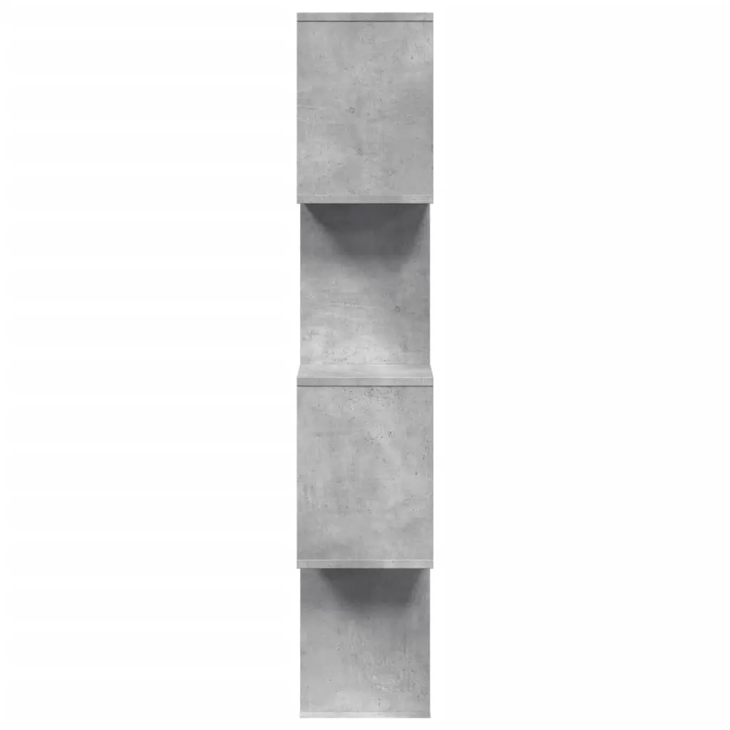 Room Divider Bookcase 4-Tier Storage Shelf Grey Engineered Wood 70x24x129cm