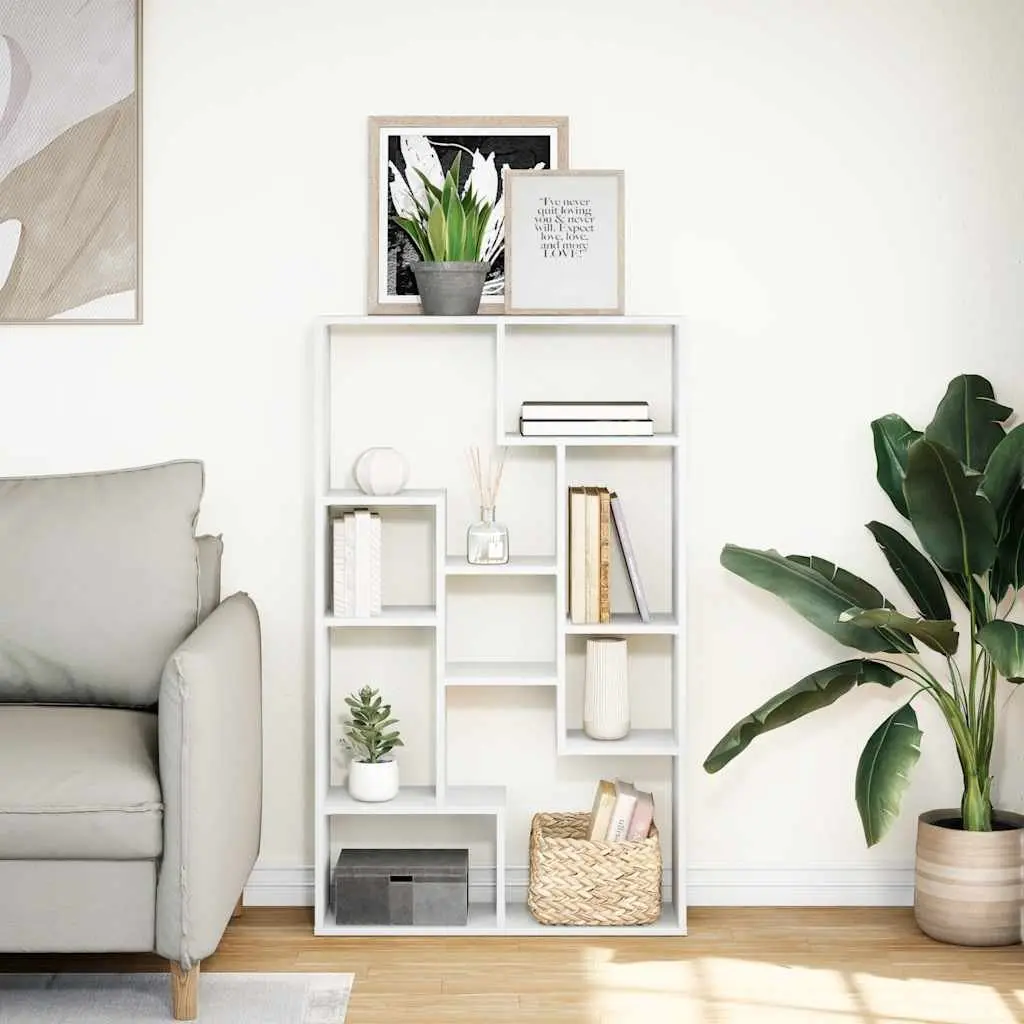 Bookcase White Engineered Wood 72x20x120.5 cm