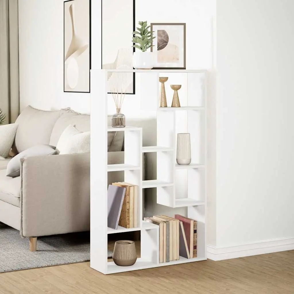 Bookcase White Engineered Wood 72x20x120.5 cm
